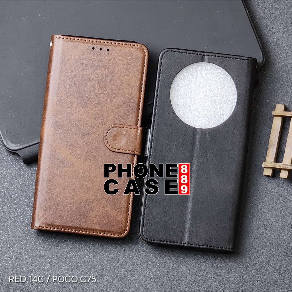 POCO C75 LEATHER FLIP CASE WALLET POCO C75