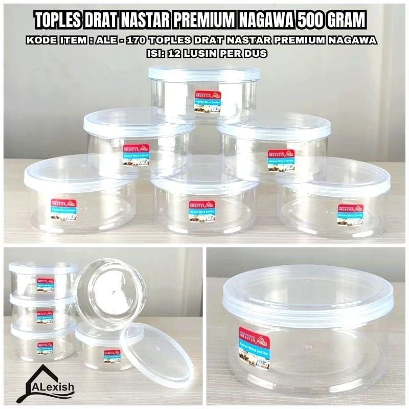 12 ชิ้น Nagawa Premium Nastar Dart Jars 500 กรัม/ขวดเค้กพลาสติกหนา