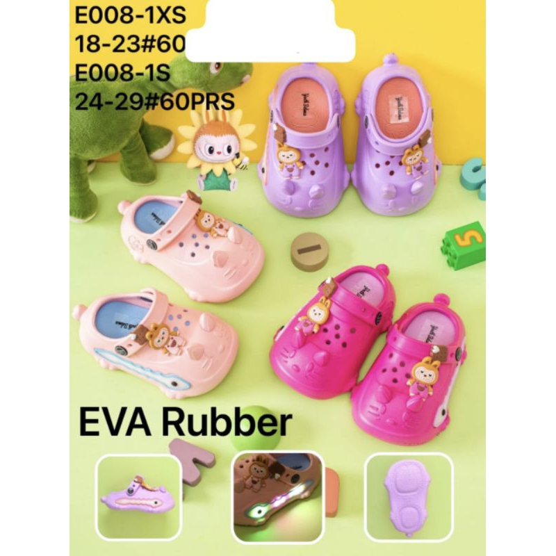 รองเท้าแตะ Crocs สําหรับเด็กนําเข้าล่าสุดของ Labubu ใช้ไฟ