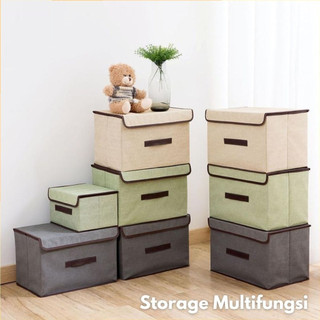 Storage Box 2 in 1 Kotak Organizer Penyimpanan Multifungsi Tempat Penyimpanan Buku Mainan Serbaguna