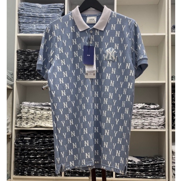 Monogram MLB Premium เสื้อโปโลผู้ชายคอปกด้านบน