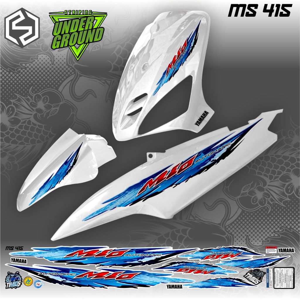 Striping MIO Sporty MIO SMILE Graphis Sticker Mio White Cool MS415/420