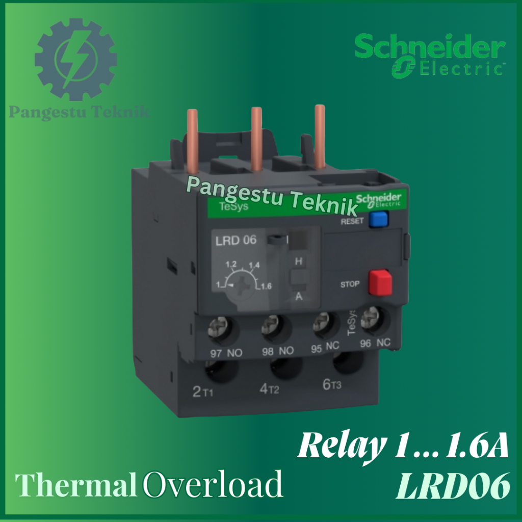 Schneider TOR 1....1.6A LRD 06 รีเลย์โอเวอร์โหลดความร้อน - LRD06