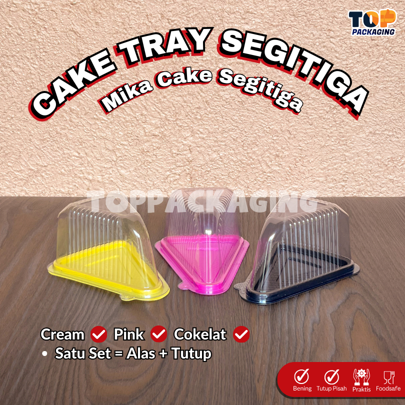 Mika Cake Cut Triangle Slice Cake Tart Triangle Tart Mille Crepes Transparent Chocolate Pink Cream