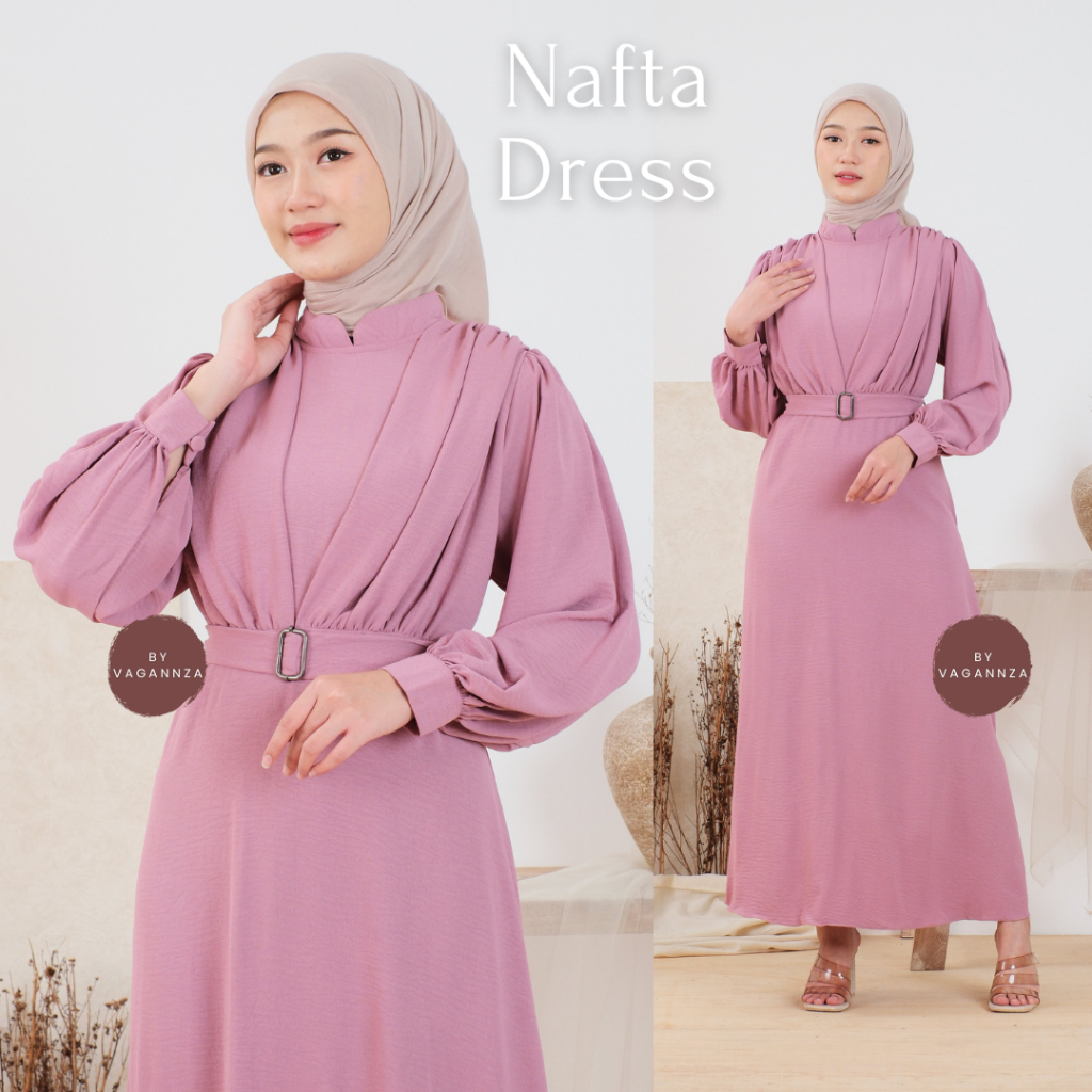 ล่าสุด Nafta ชุด Maxi Crinkle พรีเมี่ยมธรรมดาผู้หญิงมุสลิมฟรี Blet Modern Eid เสื้อผ้าสําหรับวัยรุ่น