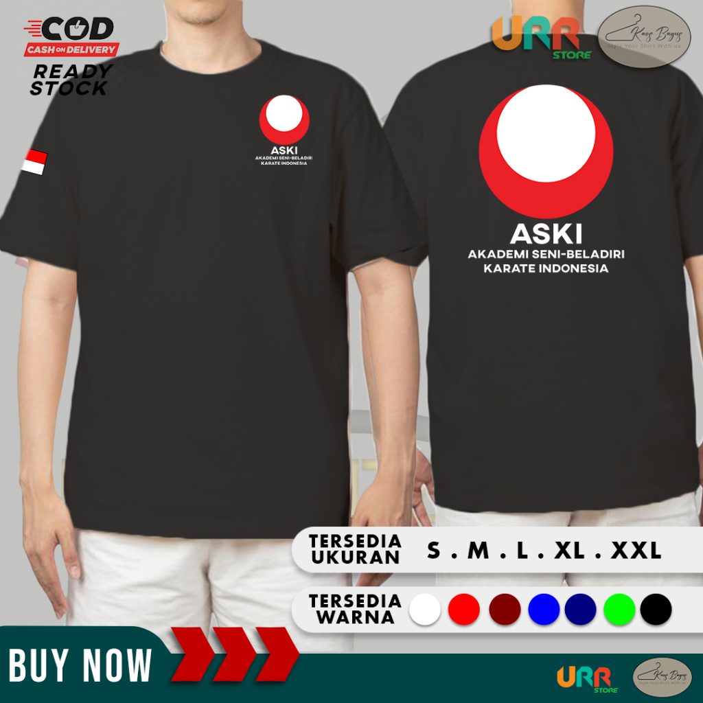 เสื้อยืด ASKI อินโดนีเซียคาราเต้ศิลปะการต่อสู้ Academy | สําลีหวี 30s