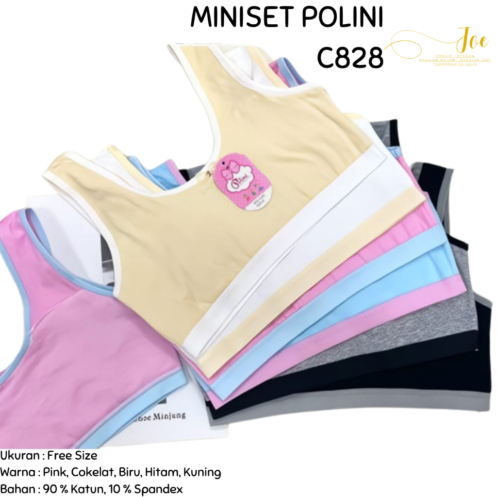 MINISET POLINI 3102 C559 C828 C830 Plain / Cute Plain Bra สําหรับวัยรุ่นและผู้หญิงไม่มีลวด