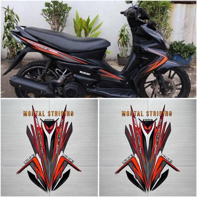SKYWAVE 125 2008 2009 สติ๊กเกอร์แถบร่างกายสีดํา