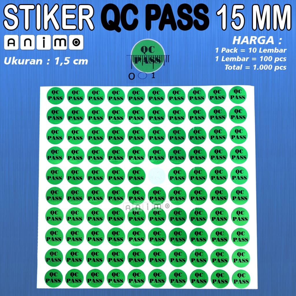 QC PASS Round STICKER 15 mm - QC PASSED - QC REJECT - HOLD PROCESS - ขนาด 1.5 cm