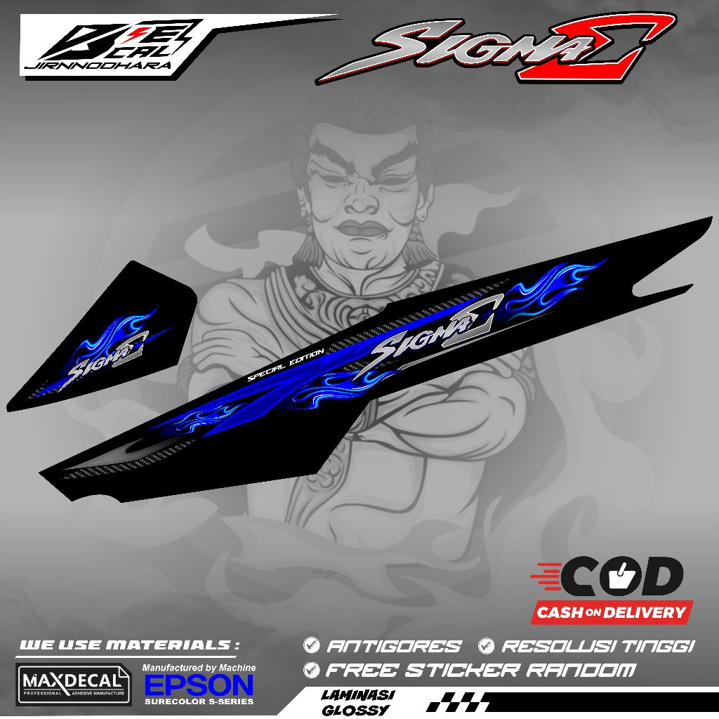 YAMAHA SIGMA R CUSTOM FIRE MIX CARBON K1 สติ๊กเกอร์หลากหลายแถบ