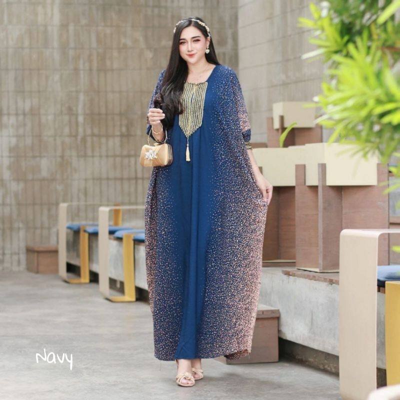 El Rummy Collection - Sultan Kaftan Gamis Rayon Premium Jumbo Busui Spray Lace Motif