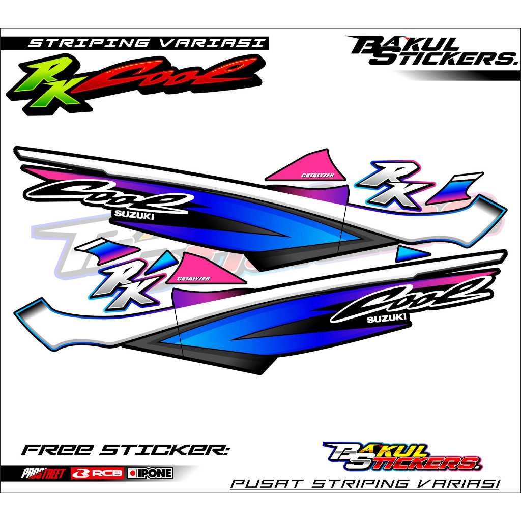 SUZUKI RK COOL VARIATION STRIPING / RK COOL MOTORCYCLE VARIATION LIST STICKER