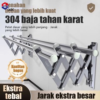 DGC Jemuran Lipat Dinding Jemuran Dinding Jemuran Baju Stainless Steel Jemuran Baju Pakaian Dinding