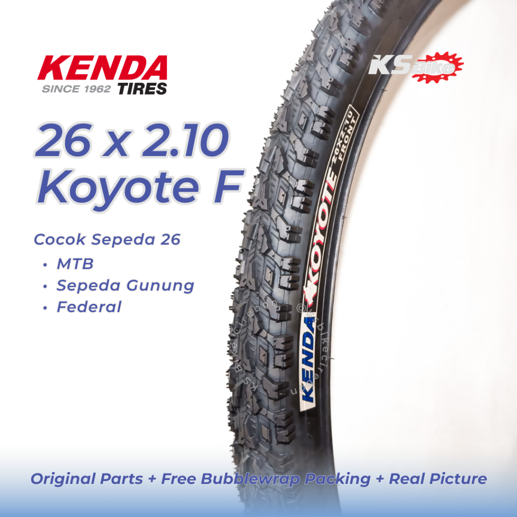 Kenda K1047 ยางจักรยานบล็อกขนาดเล็ก 26 x 2.10, Koyote F & Koyote R - ยางกลางแจ้งอเนกประสงค์สําหรับจักรยานเสือภูเขาและรางผสม 26 นิ้วล้อจักรยาน Federal Mountain Bike | KS Bike Cirebon Bike Shop