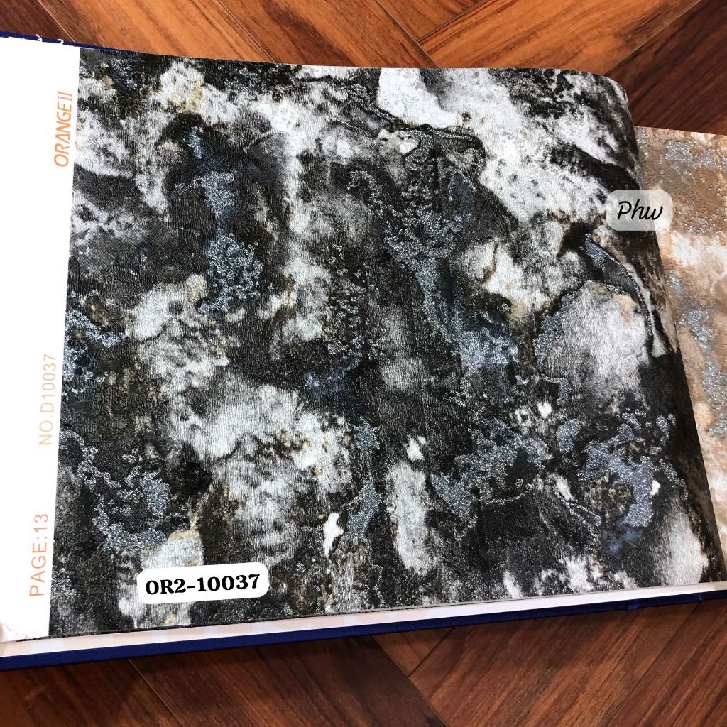 WALLPAPER WALL MOTIF CEMENT ABSTRACT BLACK GREY GLITTER ORG2