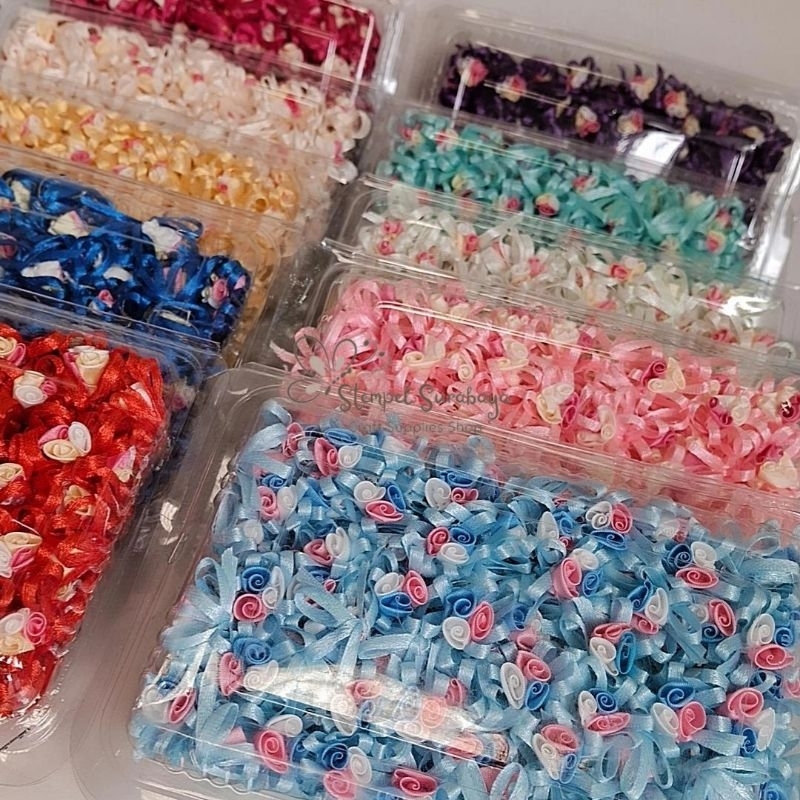 แอปพลิเคชั่นดอกไม้ 144 ชิ้น B3K ดอกไม้ของที่ระลึก แอพพลิเคชั่นริบบิ้นดอกไม้