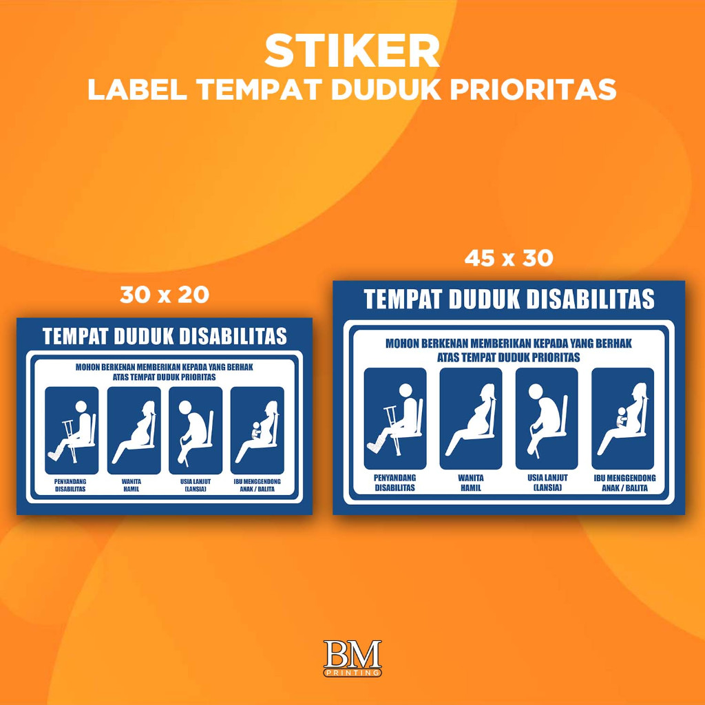 K3 Priority Seat Sticker / Priority Seat Sticker (Sharp & Waterproof Print)