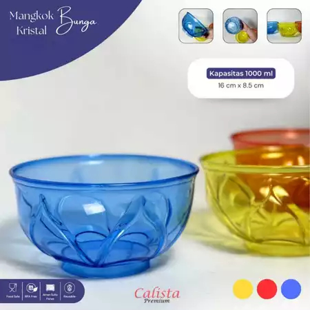 CAL FLOWER CRYSTAL BOWL/Crystal Flower Bowl - Food Grade - 1000 ML