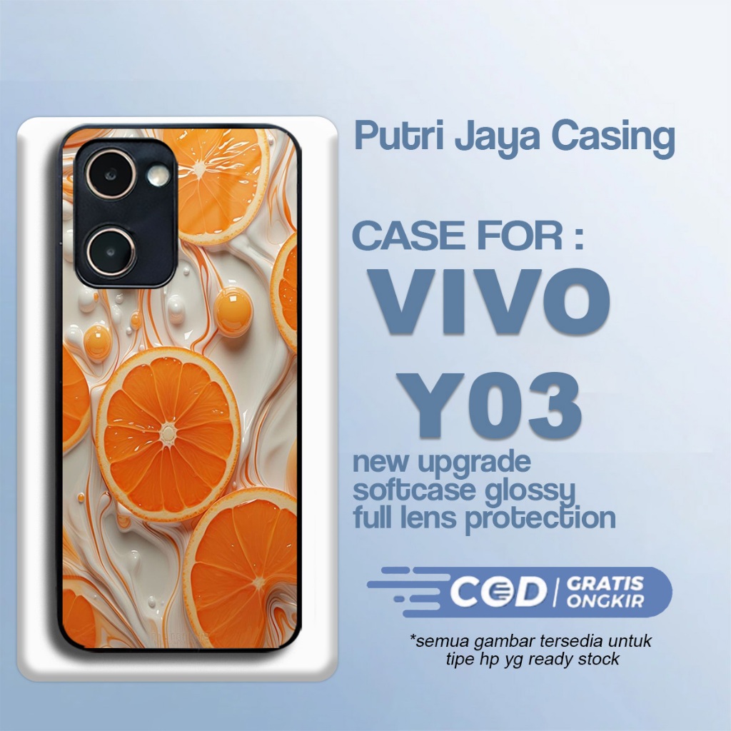 เคส Vivo Y03 ล่าสุด เคส Fruit Art เคส Vivo Y03 Hardcase Softcase Glossy Premium