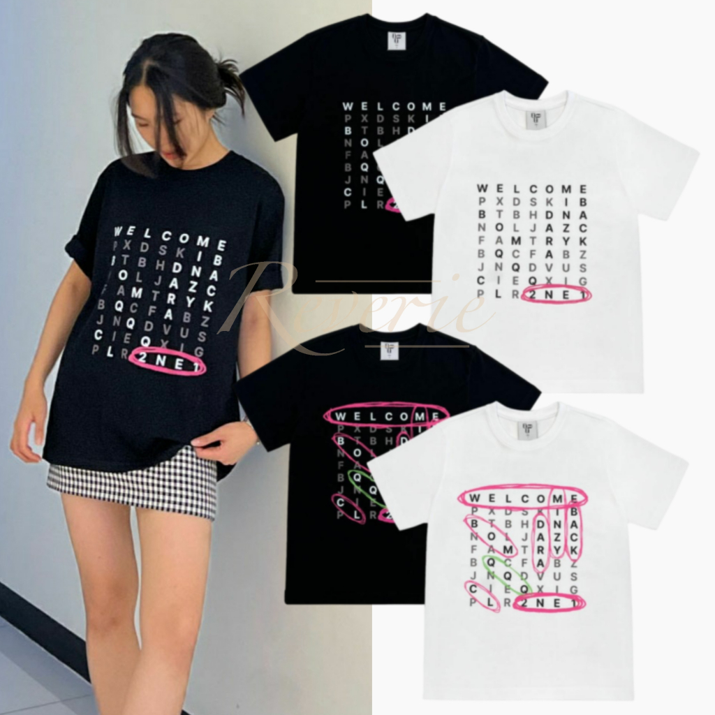 เสื้อยืด PUZZLE 2NE1 MERCH BLACKJACK WELCOME BACK TOUR 2024 CONCERT KPOP IDOL COUPLE TWINNING CONCER