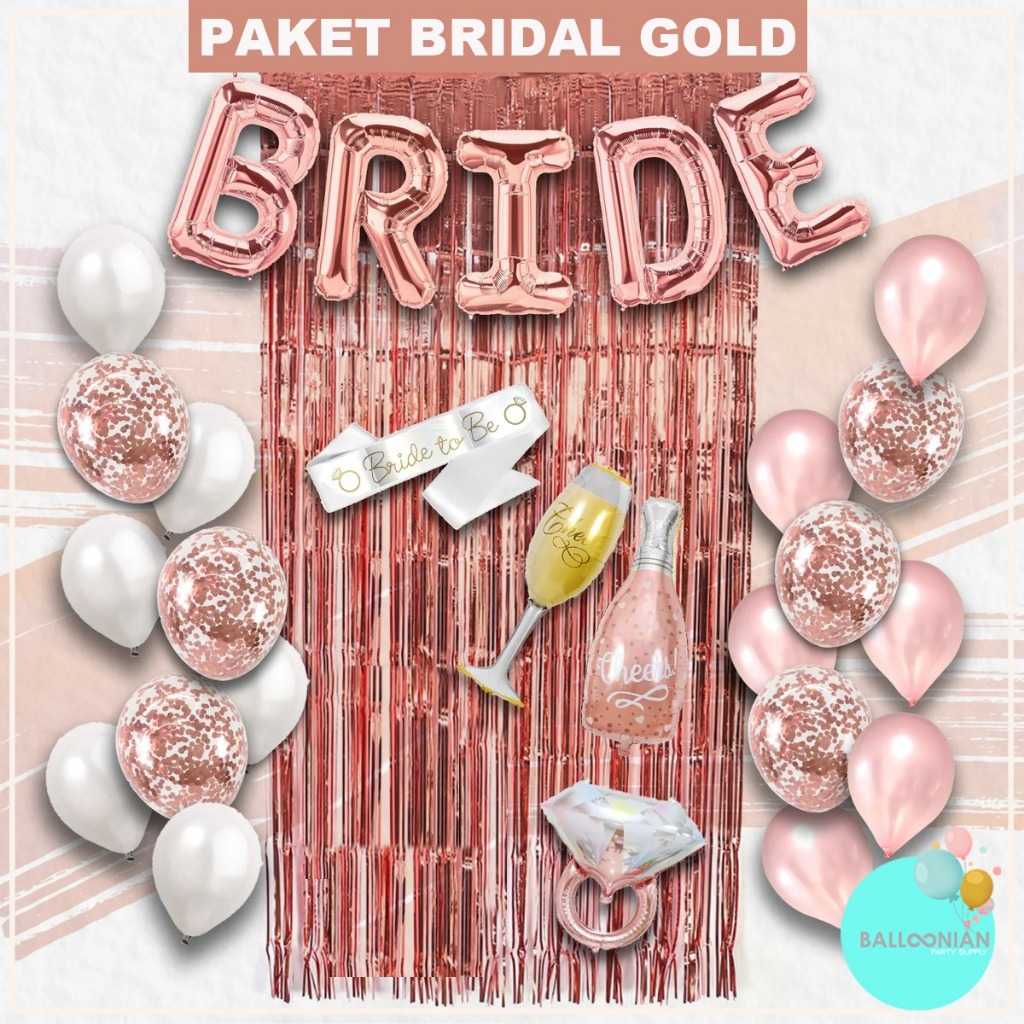 BRIDE CONFETTI SET DECORTATION/BRIDAL SHOWER DECORTATION/SASH/BRIDAL TO BE/DIAMOND RING FOIL BALLOON