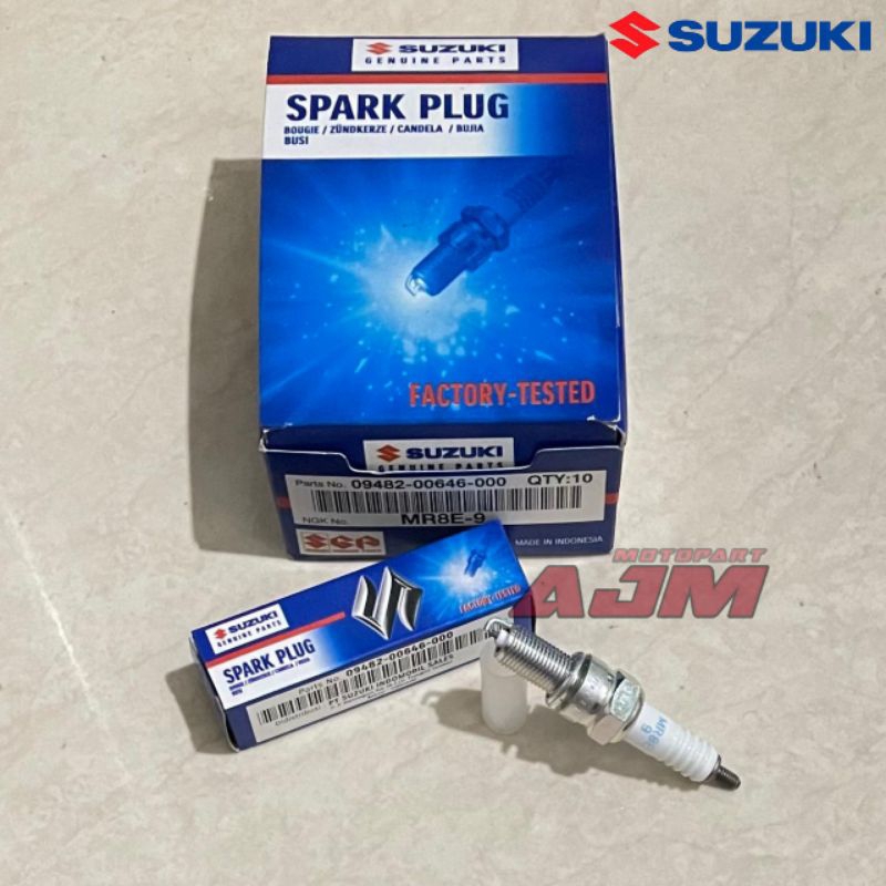 SPARK PLUG NGK MR8E-9 ORIGINAL SUZUKI GSX R-150 ใหม่ทั้งหมด SATRIA FUFI SUZUKI BANDIT