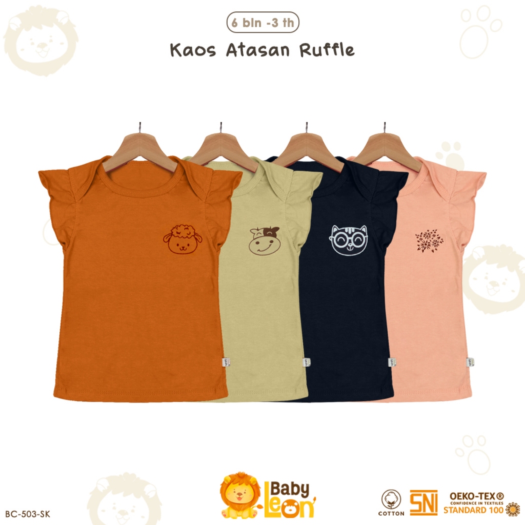 เสื้อเด็กผู้หญิง BABY LEON Cotton Ruffle รุ่น BC-503SK เสื้อผ้าเด็ก Rample เสื้อผ้าเด็กผู้หญิงเสื้อผ