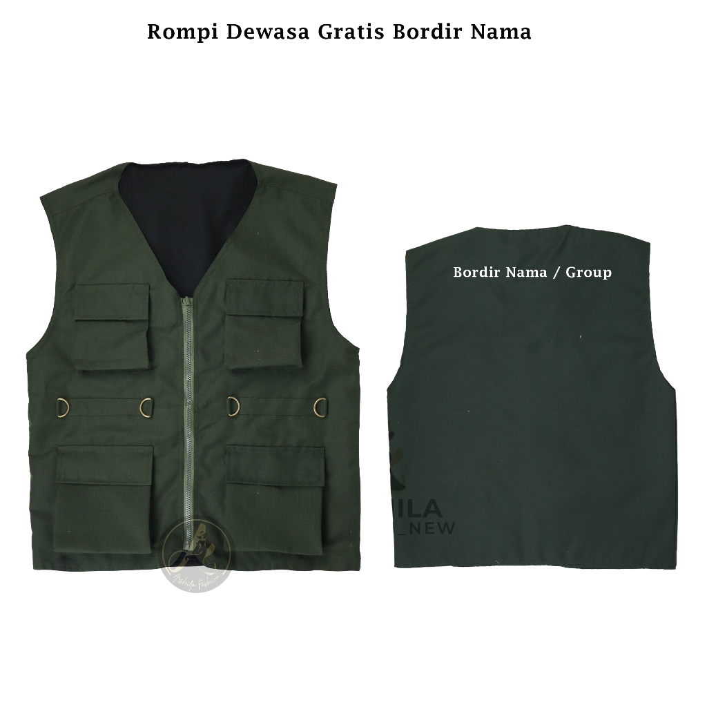 ผู้ใหญ่ CARGO VEST Field VEST สี่กระเป๋า RMPD002 ชื่อปัก