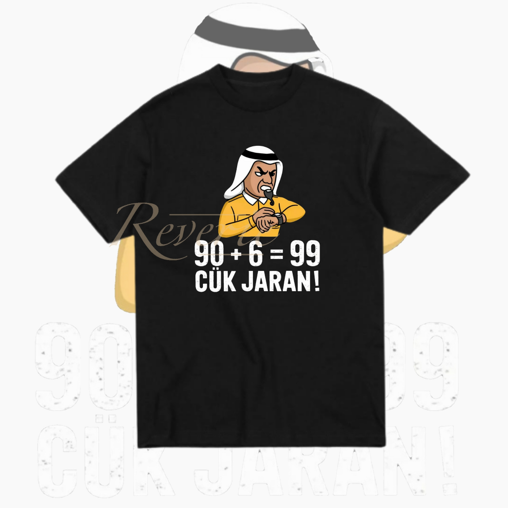 เสื้อยืด 90+6=99 INDONESIAN NATIONAL TEAM FOOTBALL SUPPORTER SHIRT BAHRAIN REFEREE ฟุตบอลฟุตบอล