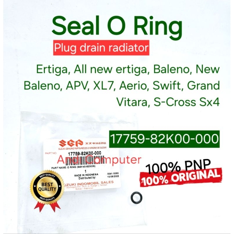 ซีลยาง O ring ท่อระบายน้ําหม้อน้ํา All New Ertiga Baleno APV XL7 Aerio Swift Grand Vitara Scross Sx4