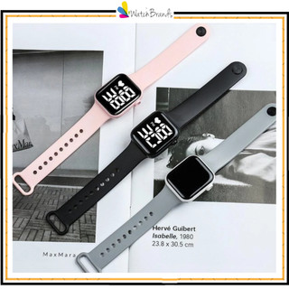 WBS Jam Tangan LED Digital Pria Wanita Rubber Electronic Fashion Couple Anak Remaja Premium JF073