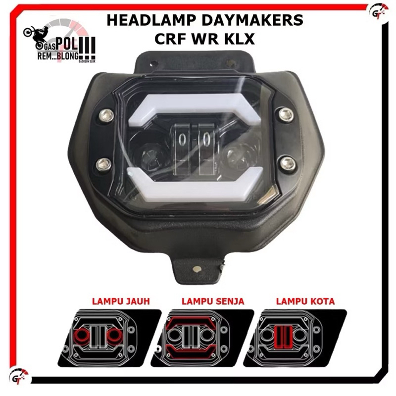 ไฟหน้า LED/ฝาครอบไฟ Daymeker 2 LENS/3 LENS สว่างมาก KLX/CRF/WRR ราคา ถูกที่สุด ดีลบีเคเค แกลเลอรีภาพที่ 6