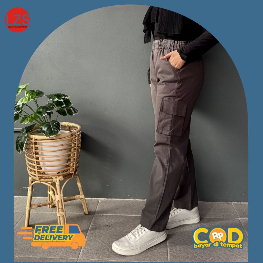 Longpant Baggy Cargo Twill Womens Baggy Cargo Twill กางเกงขายาว fit XXL Lezahrasignature