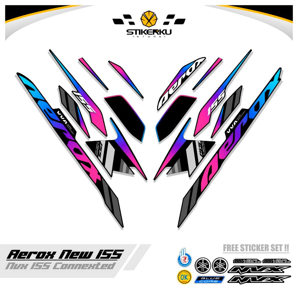 สติ๊กเกอร์ AEROX 155 NEW / MTF 11 / STRIPING AEROX CONNETED / สติ๊กเกอร์ CONECTED / กวน / SCOTTING / SKOTLET / SKETOTLET / SKOTT / LES / LAILIST / คลังสินค้า / คลังสินค้า / ต้นฉบับ / MOTORCYCLE / STICKERKU STORE