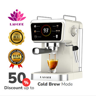 LAHOME 5 in 1 Coffee Maker Machine Espresso Mesin Kopi Otomatis Cold/Hot Brew Layar Sentuh LCD 20 Bar