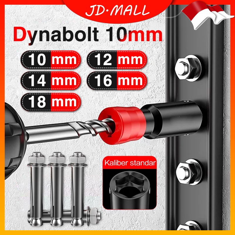 JD.MALL Dynabolt M10 ติดตั้งเร็ว / สลักเกลียวคอนกรีต / Dinabol M10x50 / M10x65 / M10x77 / M10x97