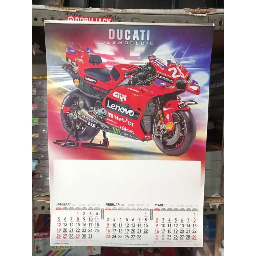 WALL CALENDAR QUARTERLY WALL CALENDAR YEAR 2026 รถจักรยานยนต์ MOTIF