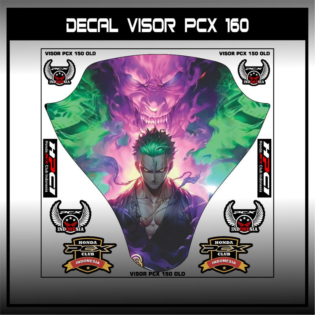 HONDA PCX 160 ANIME ZORO LUFFY Winshield สติ๊กเกอร์กระบังหน้า / สติ๊กเกอร์ ZORO ANIME สติ๊กเกอร์ Win
