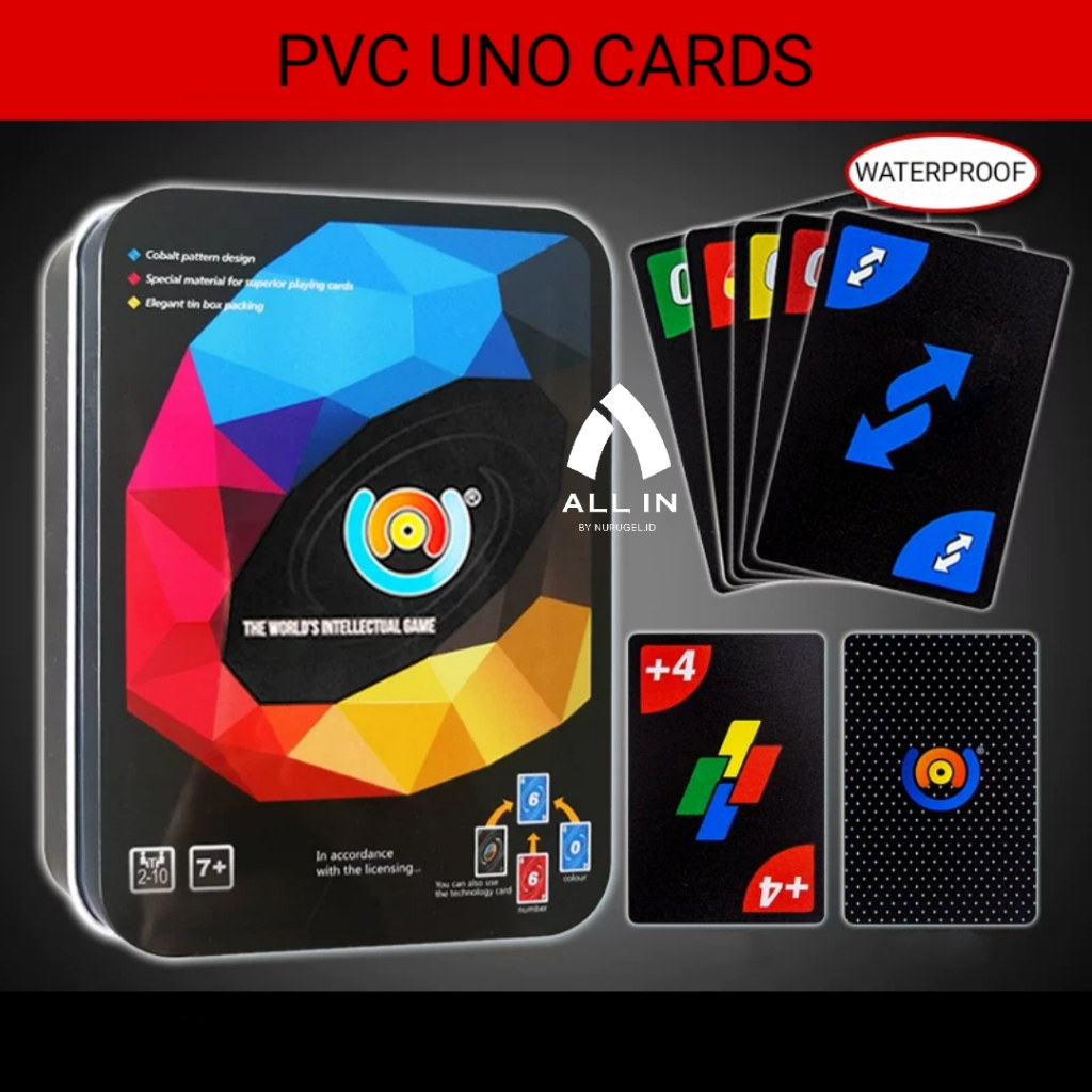 การ์ด UNO พลาสติกกันน้ํา / การ์ดเกม UNO กันน้ํา PVC
