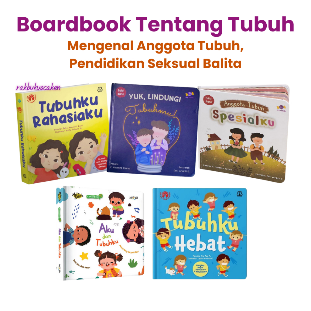 BOARDBOOK My Body My Secret/My Body and My Body/I Love My Body. หนังสือจดจําร่างกายสําหรับทารกและเด็