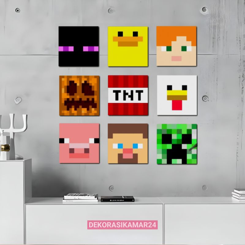 ตกแต่งผนังห้องนอน minecraft โปสเตอร์ไม้ Display - Walldecor