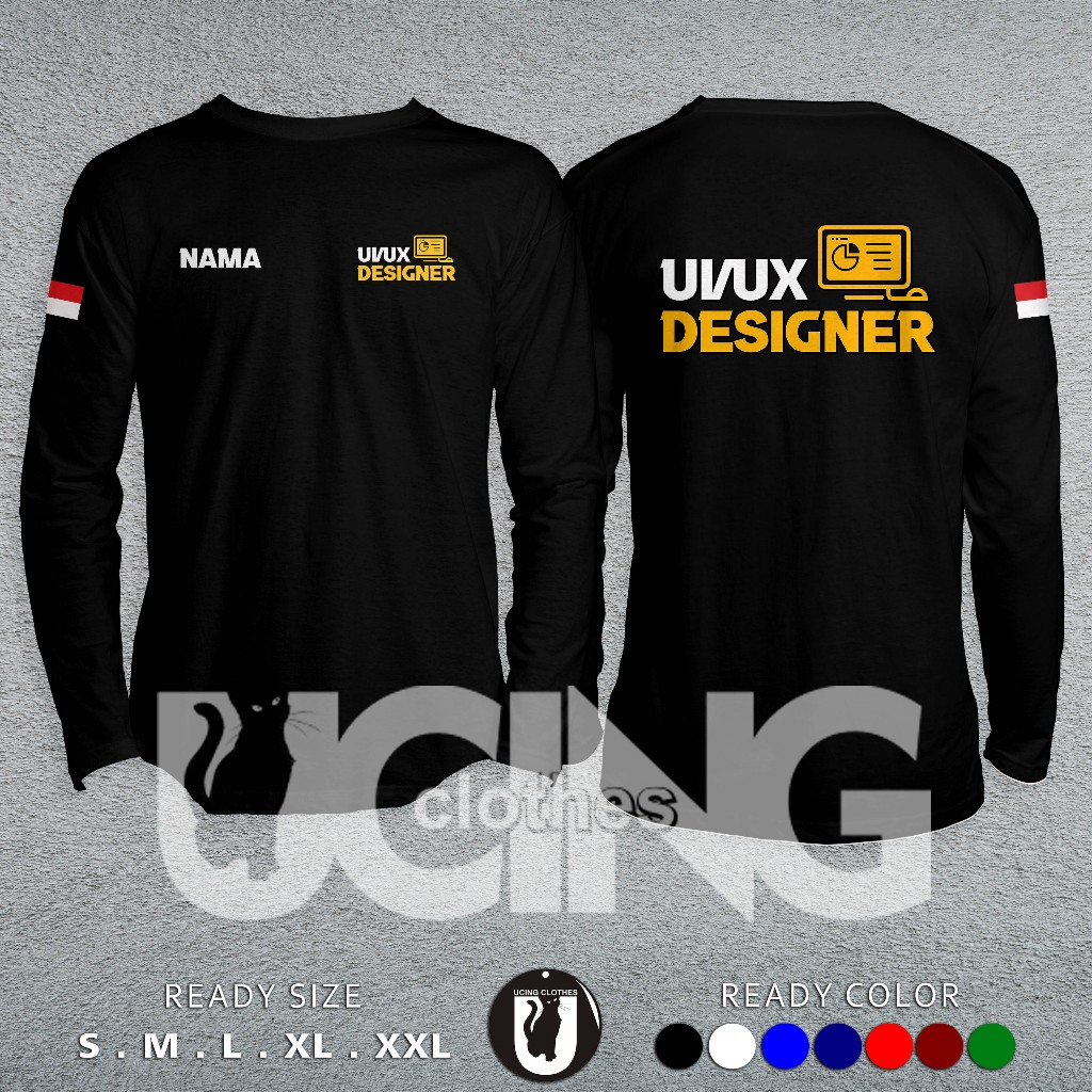 UI UX Designer เสื้อยืดฟรีชื่อของคุณแขนยาวเสื้อยืด Distro
