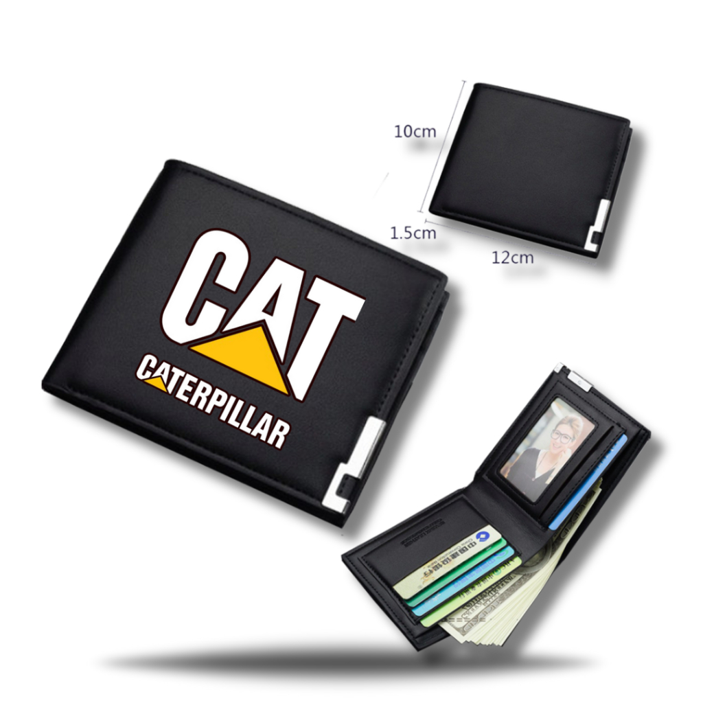 PEKPAKE.CO คุณภาพ!!! CATERPILLAR CAT กระเป๋าสตางค์ผู้ชายกระเป๋าสตางค์พับหนังสังเคราะห์สุดเท่