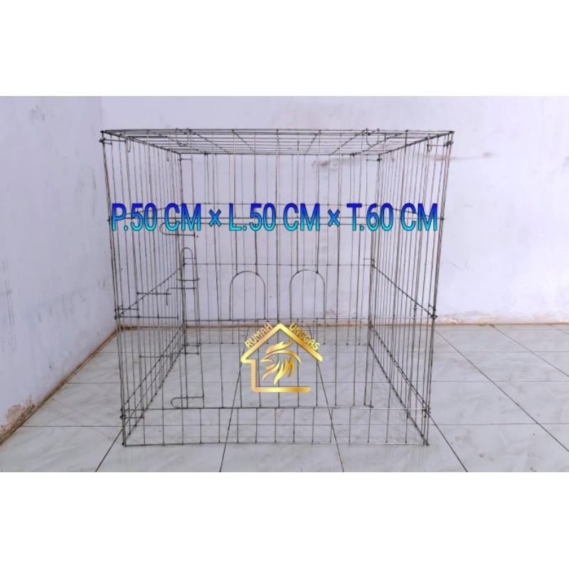 GALVANIZED FOLDING CHICKEN CAGE P.50H.60 SQUARE