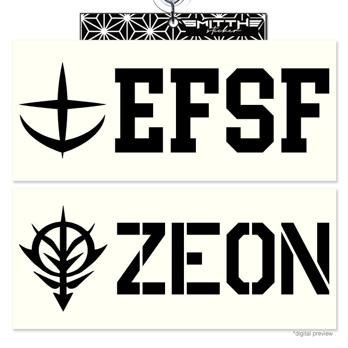 สติ๊กเกอร์ตัด GUNDAM EFSF ZEON สําหรับอุปกรณ์มอเตอร์ไซค์รถยนต์