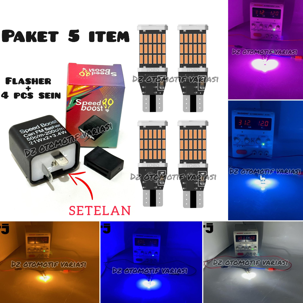 Flasher Package ไฟเลี้ยว + 4 ชิ้น Dajjal ไฟเลี้ยว 45 ซ็อกเก็ต LED T15 W16W T10 ไฟเลี้ยว T15