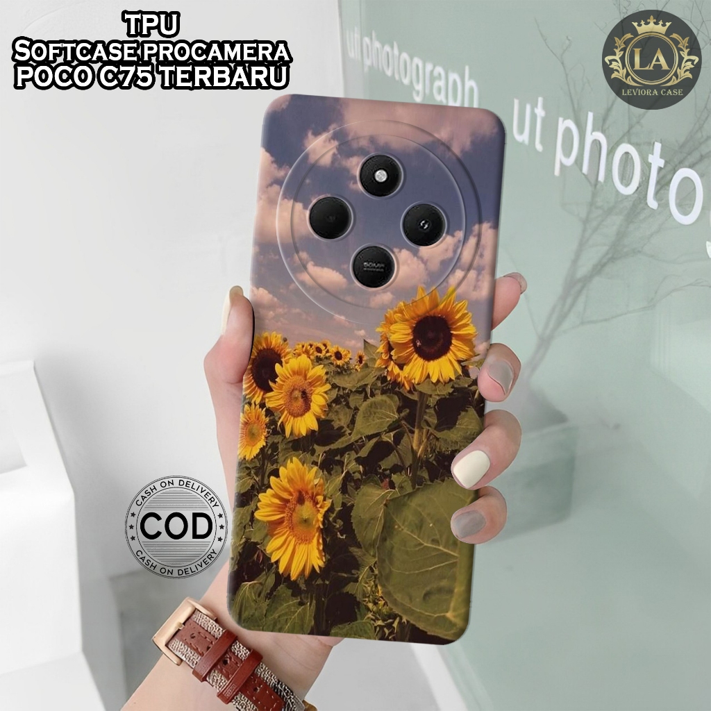เคส HP ล่าสุด POCO C75 2024 - เคส Leviora - เคสดอกไม้แฟชั่น - POCO C75 2024 Softcase - เคสกล้อง Pro 
