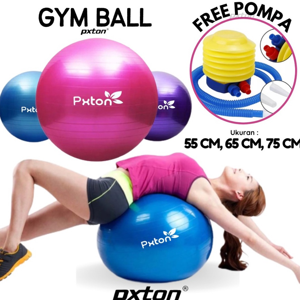 TOP STOCK PXTON Gym Ball ฟรี PUMP โยคะ Ball เส้นผ่านศูนย์กลาง 55 ซม.65 ซม.75 ซม.Gym Ball บอลลูน Gym 