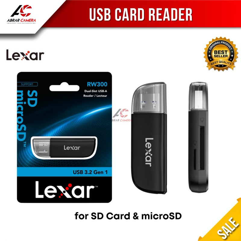 Lexar Dual Slot RW300 USB 3.2 Gen1 SDcard / เครื่องอ่านการ์ด MicroSD OTG