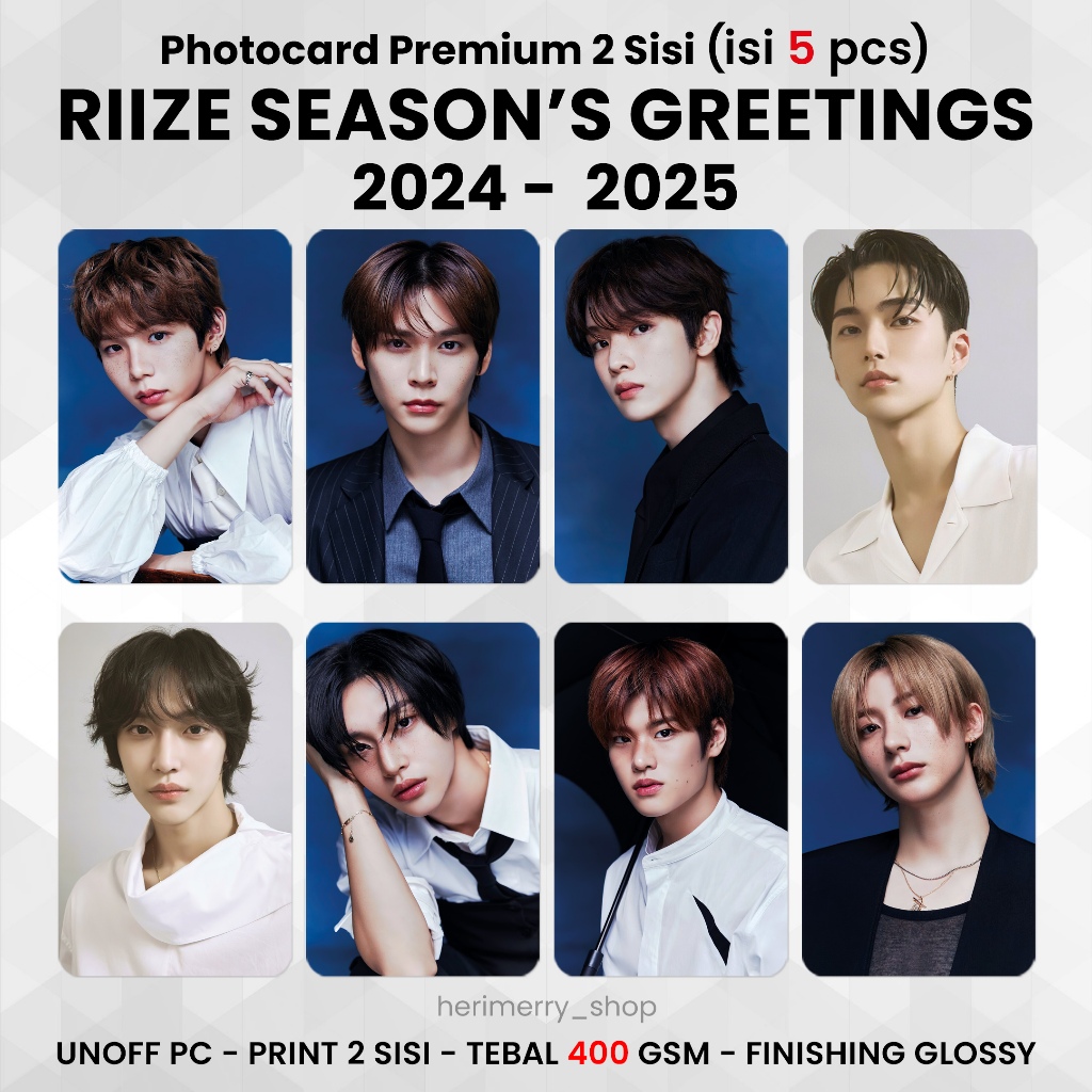 (CONTENTS 6/7 ชิ้น) Photocard RIZE 2025 ฤดูโปรด 2024 - PC Photocard 2 ด้าน Unofficial Kpop Card Merch